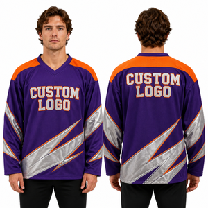 Maillot de hockey sur glace personnalisé en gros – Entraînement, classique, rétro, moderne, style professionnel – Jeunesse, adulte, unisexe, coupe ample, athlétique - Product Image 5
