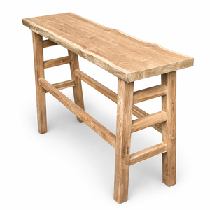 Banco de Bar Rústico de Madera Maciza con Borde Natural, Banco Alto para Barra de Cocina, Hogar, Pub, Cafetería, Restaurante - Product Image 6