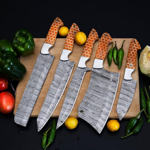 LEGACY BLADES Professional 5PCS Damascus Kitchen <b>Knife</b> <b>Set</b> Razor <b>Sharp</b> Chef <b>Knives</b> Sustainable Wooden Handle OEM ODM Manufacture - Product Image 1
