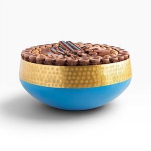 High Quality Blue & Gold Decorative <b>Chocolate</b> Bowl Customizable <b>Chocolate</b> Accessories Supplier Custom Sizes Color Available Here - Product Image 1