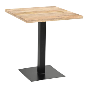 Table de bar carrée en bois de manguier et fer de style industriel Mobilier de restaurant polyvalent pour la maison Hôtels Écoles Gymnases Espaces de vie - Product Image 1