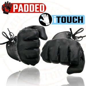 Gants de moto classiques en cuir noir de haute qualité, style motard, à doigts entiers, avec lacets ajustables, faible MOQ, fournisseur en gros - Product Image 4
