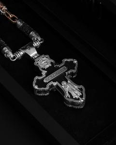 Men's Vintage Style S925 Silver Double Sided <b>Cross</b> Moissanite Maria Pendant <b>Chain</b> for Certified Hip-hop Style Fashionable Gift - Product Image 2