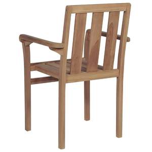 Set di 2 Sedie da Giardino in Teak Caldo, Design Impilabile Standard - Product Image 5