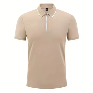 Polo de alta calidad 100% algodón con media cremallera para hombre, logotipo personalizado, diseño liso, ropa deportiva informal, ropa de equipo, polo para hombre - Product Image 1