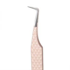 แหนบปลายผมไฟเบอร์สำหรับขนตาสีชมพูสีทองแหนบปลายแบบมืออาชีพสินค้าใหม่ - Product Image 2