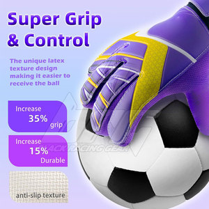 Guantes de Portero de Fútbol con Palma de Látex Alemán, Alta Adherencia, Protección para los Dedos, Transpirables, Muñeca Ajustable, Personalizables, OEM - Product Image 2