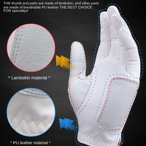 Gants de golf pour gaucher de qualité supérieure en cuir Cabretta, unisexes, durables, antidérapants, haute adhérence, souples, flexibles, toutes saisons, personnalisables avec fermeture auto-agrippante - Product Image 5