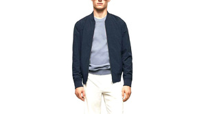Chaqueta Bomber Azul Marino para Hombre, Cierre de Cremallera, Cuello Alto, Estilo Casual, Material de Poliéster, para Otoño - Product Image 4