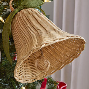 Cloches en rotin décor de noël décoration intérieure maison extérieure cloche naturelle faite à la main prix le plus bas - Product Image 6