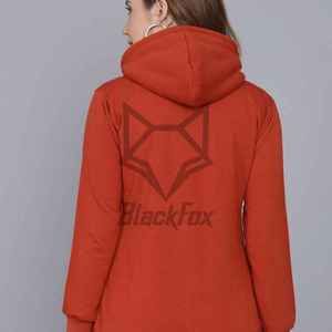 Women's 100% Cotton Fleece Pullover Hoodie with Full-<b>Zip</b> Front Logo Eco-Friendly & Breathable Winter Casual Wear - Product Image 3