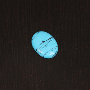 Pierre précieuse turquoise synthétique bleue ovale cabochon 10,5 carats 22x16 mm, pierre non montée pour la fabrication de bijoux par Ishu Gems - Product Image 3