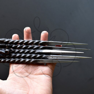 ชุดส้อมเสียบอาหารแบบไวกิ้ง ทำด้วยมือ ทรงครึ่งเกลียว จำนวน 5 ชิ้น – ที่เสียบอาหารสไตล์ยุคกลาง - Product Image 3