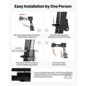 2 Gatos Telescópicos Plegables para Remolque, Capacidad de 1000 lb, Gatos Estabilizadores Oscilantes para Remolque de RV, Ajustables de 11.7 a 18.2 Pulgadas - Product Image 4