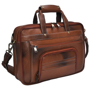Premium Vintage Genuine Brown Leather Laptop <b>Briefcase</b> Messenger Bag for Men with Adjustable Shoulder Strap - Product Image 3