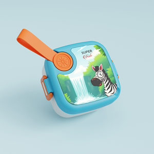 Boîte à lunch portable pour enfants, mignonne et en plastique, avec poignée pliable pour l'école - Product Image 5