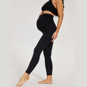 Leggings stretch taille haute ultra doux pour femme, coupe skinny, ajustement parfait pour la grossesse, en Spandex/Polyester respirant - Product Image 3