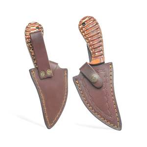 Oferta Especial: Cuchillo de Caza de Acero de Damasco Personalizable OEM de Alta Durabilidad con Funda y Mango Yellow Dollar, Hoja Fija Industrial D2 - Product Image 5