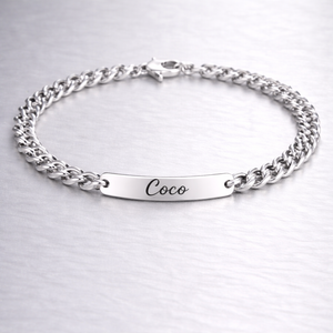 Bracelet personnalisé en acier inoxydable avec plaque nominative, cadeau promotionnel tendance - Product Image 5