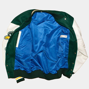 แจ็คเก็ตเบสบอลแบบกำหนดเองคุณภาพสูงสำหรับผู้ชาย แจ็คเก็ตบอมเบอร์แบบวาร์ซิตี้ ผ้าซาติน ปักลายเชนิลล์ กระเป๋าปัก  แบบสวมใส่ได้ในฤดูหนาว - Product Image 3