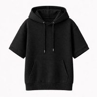 Nouveau sweat à capuche unisexe tendance personnalisé à manches courtes en molleton, coton doux de qualité supérieure, streetwear décontracté, mode été/hiver, séchage rapide pour hommes