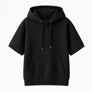 Nouveau sweat à capuche unisexe tendance personnalisé à manches courtes en molleton, coton doux de qualité supérieure, streetwear décontracté, mode été/hiver, séchage rapide pour hommes - Product Image 2