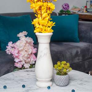 Vases et pots à fleurs de luxe en marbre blanc sculpté à la main, écologiques, durables, de style traditionnel pour la maison et le jardin (intérieur/extérieur) - Product Image 2