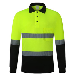 Chemise de travail réfléchissante de sécurité, uniforme de travail haute visibilité, vêtements de travail bleu fluorescent, polo à manches longues pour homme - Product Image 6
