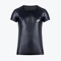 T-shirts de performance pour hommes en PU compressé sur mesure, coupe ajustée athlétique, manches courtes, vêtements de sport, vente en gros, USA