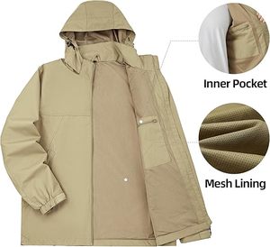 บริการขายส่งแบบ OEM รับผลิตเสื้อแจ็คเก็ตผ้าแคนวาสแบบมีฮู้ดบุผ้านวมกันน้ำกันลมสำหรับฤดูหนาว สวมใส่ได้ทั้งชายและหญิง พร้อมบริการสกรีนโลโก้ตามแบบ คุณภาพสูง - Product Image 4