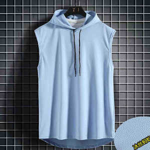 Nueva Camiseta Deportiva Casual para Hombre, Color Sólido, con Capucha y Cordones, Camiseta sin Mangas para Hombre - Product Image 4