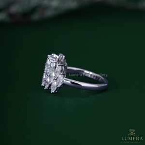 1.67CT Luxury Marquise Cut Lab Grown Diamond Wedding <b>Ring</b> Multi Row Elegant <b>Statement</b> <b>Ring</b> - Product Image 5