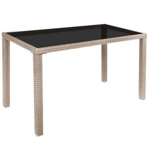 ชุดรับประทานอาหารโพลีหวายสีเบจ5ชิ้นพร้อมเบาะรองนั่งสำหรับใช้ในสวน - Product Image 5