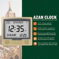 Horloge de compte à rebours islamique AL FATIHA, horloge de bureau ou murale portable avec calendrier Hijri pour la maison