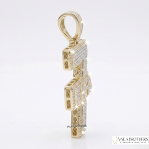 Pendentif personnalisé en moissanite, or 18 carats, pendentif <span class=keywords><strong>FIFA</strong></span> <span class=keywords><strong>7</strong></span> en moissanite, charme hip hop pour homme, pendentif hip hop en moissanite - Product Image 2