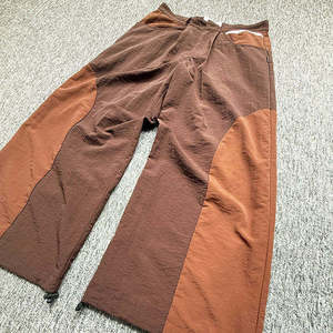 Custom Men's Wide Leg Windbreaker Pants Streetwear Panelled Color Block Techwear <b>Trousers</b> Waterproof Outdoor Baggy <b>Joggers</b> - Product Image 3