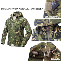 Veste polaire camouflage pour homme, coupe-vent, style vêtements de travail, fermeture éclair, coupe régulière, vêtements d'extérieur pour l'automne