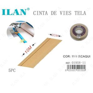 Nastro di tessuto Iln 2 cm x 10 m color kaki per cucito - Product Image 3