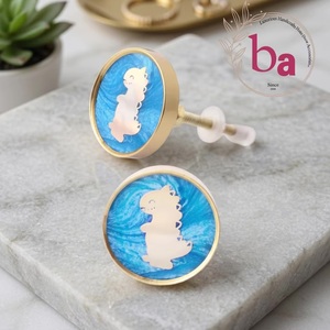 Ba Brass Resin Industrial Cabinet Knobs <b>Drawer</b> Handles Blue Dragon Design Eco-Friendly for Home Office Living Room Furniture - Product Image 1