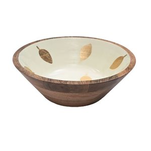 Tazón de madera natural personalizado de gran venta con estampado de esmalte para el hogar, tazón redondo de madera para servir en la cocina - Product Image 5