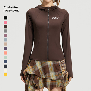 Solid Color Gym Fitness <b>Jacket</b> Yoga With Pockets Morning <b>Workout</b> White Yoga <b>Jacket</b> Quick-Dry Slim Yoga <b>Jacket</b> - Product Image 2