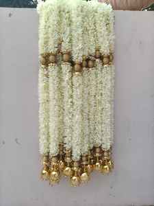 พวงมาลัยดอกมะลิผ้าหรูหราประดับกับกุนโกร สำหรับงานแต่งงานแบบอินเดีย งานบูชาพระพุทธเจ้า กันีช ปูจา และงานแต่งงานแบบอิสลาม - Product Image 6