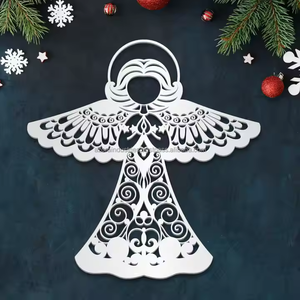 Ornements de Noël en métal personnalisés en acier inoxydable Décoration d'arbre de Noël en métal - Product Image 1