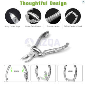 ที่ตัดเล็บเท้าสแตนเลสแบบโค้ง ขนาด 5.5 นิ้ว สำหรับเล็บขบ แบบสองทิศทาง พร้อมสปริงทรงกระบอก สำหรับผู้ใหญ่ - Product Image 6