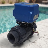 Katup Bola Motorized UPVC 1/2 inci - Katup Bola Plastik Elektrik dengan Port Penuh, 3 Kabel 2 Kontrol, AC230V, Normal Tertutup