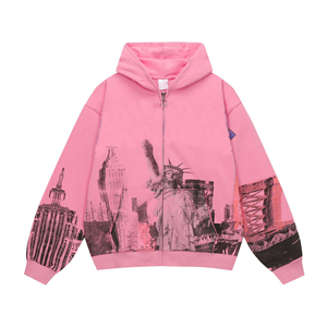 OEM 2026 Sweat-shirts à capuche zippés tendance pour hommes, avec fermetures éclair, couleur unie personnalisée, unisexe - Product Image 5