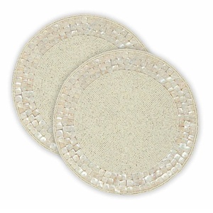 Nuevas Manteles Individuales de Cuentas de Vidrio Circulares Hechas a Mano para Decoración Festiva y de Acción de Gracias - Product Image 1