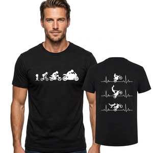 เสื้อยืดผู้ชายทรงปกติ แขนปกติ ผ้าฝ้าย 100% สไตล์ลำลอง พร้อมลายพิมพ์ตามสั่งสำหรับมอเตอร์ไซค์/จักรยานยนต์ - Product Image 4