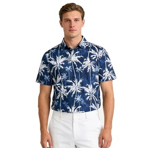 Chemise de golf Mofiz pour homme et femme, motif floral, col contrastant, respirante, anti-rétrécissement, pour les vacances, en polyester/rayonne - Product Image 5