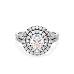 Bagues de fiançailles pour femmes REYES OEM ODM, bijoux fins sur mesure en argent sterling 925, moissanite ronde de 1,23 carat certifiée GRA. - Product Image 1